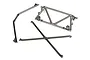 Traxxas UDR satin chrome center rear tube chassis components laid out on a white background.