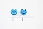 Two blue anodized aluminium wheel hex adapters for Traxxas Slash 4x4 with two small metal pins, displayed on a white background with a GPM Racing logo.