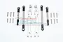 GPM UDR Silver Aluminium Front & Rear Left & Right Complete Sway Bar Arms w/ Stainless Steel Turnbuckles UDR312FRS-S