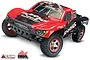 Traxxas Slash 1/10 scale RC short course truck in red and black livery with TSM and OBA logos visible at the bottom.