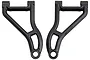 A pair of black RPM front upper suspension arms for a Traxxas UDR RC vehicle, shown against a white background.
