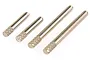 Four metal suspension arm pins for Xinlehong RC cars, featuring a smooth shaft and a knurled end on a white background.