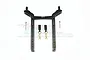 A black aluminium rear body post for a Traxxas TRX-4 RC car by GPM Racing, including mounting screws and body clips on a white background.