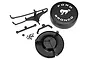 Traxxas TRX-4 Ford Bronco spare tyre cover, mounting bracket, and hardware set on a white background.