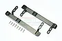 A pair of black aluminium side step plates for a Traxxas TRX-4 RC crawler, featuring a textured tread pattern and mounting hardware.