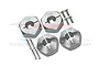 GPM Silver Aluminium SCX10 12x7mm Wheel Hexes 4Pcs AX010/12X7MM-S