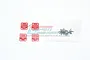 GPM Red Stainless Steel TRX-4 Defender Door Hinges 4Pcs TRX4ZSP38-R