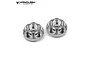 Two silver aluminium Vanquish SLW 350 wheel hex hubs shown from an angled top-down perspective against a white background.