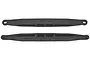 Two black RPM rear lower suspension arms for Traxxas UDR RC car, shown from top and side angles.