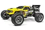 HPI Jumpshot ST V2.0 RC stadium truck in yellow and black livery with off-road tires, viewed from a three-quarter angle against a white background.