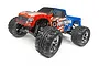HPI Jumpshot MT V2.0 RC monster truck in blue and red livery with large off-road tires and chrome wheels on a white background.