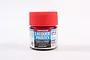 A 10ml glass jar of Tamiya LP-52 Clear Red lacquer paint with a red screw-on cap, set against a plain white background.