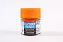 A 10ml glass jar of Tamiya LP-53 Clear Orange lacquer paint with an orange screw-top lid against a white background.