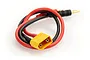 An XT90 charging lead with red and black 14AWG wires and 4mm banana plugs on a white background.