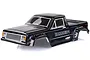 A black pre-painted RC crawler body shell for the HSP Boxer, featuring a pickup truck design with white window outlines and HSP branding.