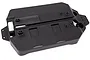A black plastic main chassis plate for an HSP Wolverine or Ryder RC car, shown from a top-down angle against a white background.