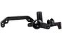 A black plastic servo saver assembly for an RC car, shown against a white background.