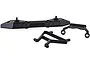 HSP Ryder rear bumper and two mounting brackets made of black plastic, isolated on a white background.