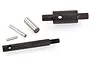 HSP gearbox shaft and pin set including a threaded shaft, a cylindrical coupler, and two small metal pins on a white background.