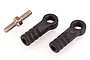 HSP 41mm servo linkage set including one threaded metal rod and two black plastic ball joint ends.