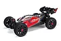 ARRMA Typhon 4x4 BLX 3S RC buggy in red, white, and black livery, viewed from a three-quarter angle on a white background.