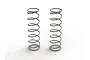 Two silver metal RC shock springs standing upright on a plain white background.