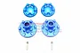 GPM Blue Aluminium E-Revo VXL 2.0 17mm Clawed Wheel Hexes Adapters 2Pcs w/ Grub Screw & Wheel Nuts ER2006A-B