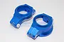 GPM Blue Aluminium X-Maxx Left & Right Caster Blocks (C-Hubs) 2Pcs TXM019-B