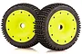 Rovan 4.7/5.5" V5 Front/Rear Dirt Buster Tyres on Green Dish Rims - Beadlocked Wheels 2Pcs 970472