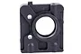 A black plastic centre differential mount for a Rovan Baja RC car, shown against a white background.