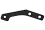 A black aluminium right chassis brace for a Rovan Baja 4WD RC car, featuring three mounting holes and an angled design.