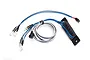 Traxxas TRX-4 Sport LED light kit featuring four LED bulbs, wiring harness, and a control module on a white background.