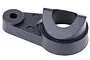 A black plastic Rovan Baja 4WD upper servo saver arm spare part isolated on a white background.