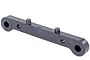 A black plastic Rovan Baja 4WD suspension pin cover with mounting holes and two small pegs on a white background.