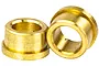 Two small brass-coloured flanged bushings for RC vehicles shown against a white background.