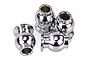 Four shiny chrome-plated metal steering servo ball bushes for Rovan Baja RC cars.