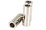 Three cylindrical metal clutch plate standoff spacers for Rovan Baja RC cars against a white background.