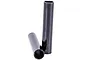 Two black cylindrical metal sleeves for RC roll cages against a white background.