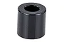 A single black cylindrical aluminium engine spacer for RC vehicles against a white background.