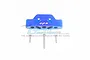 GPM Blue Aluminium Rustler 4x4 Rear Lower Suspension Arm Pin Brace RUS4009-B