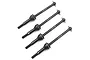 A set of four black metal universal drive shafts for RC cars, featuring two 42mm and two 45mm lengths with threaded ends.