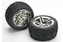 Traxxas 2.8" Victory Tyres on Chrome Twin-Spoke Rims - Glued Wheels 2Pcs 5573