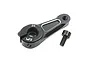 A black anodized aluminium servo horn with 25T marking and a matching black screw on a white background.