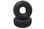 Two black 1.9-inch RC crawler tires with aggressive tread patterns stacked on a white background.
