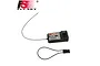 FlySky FS-A6 6-channel 2.4GHz RC receiver with antenna and a separate bind plug on a white background.