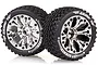 Louise 2.8" ST-Hummer Tyres on (1/2 Offset) Chrome Rims - Glued Wheels 2Pcs L-T3209CH