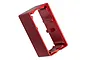 A red anodized aluminium middle case section for a Traxxas RC servo, shown from an angled perspective against a white background.