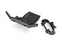 Traxxas Rustler 4x4 front bumper and bumper mount components in black plastic.