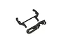 Two black plastic Losi 5IVE-T 2.0 gear mesh and brake brace components shown against a white background.