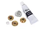 Traxxas 2072R metal gear set for 2070 and 2075 servos, including various brass and steel gears, a small plastic bushing, and a tube of Traxxas lithium grease.